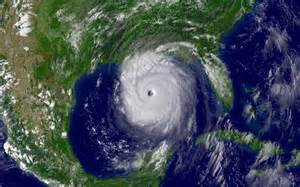 Satellite image of a Gulf Coast hurricane